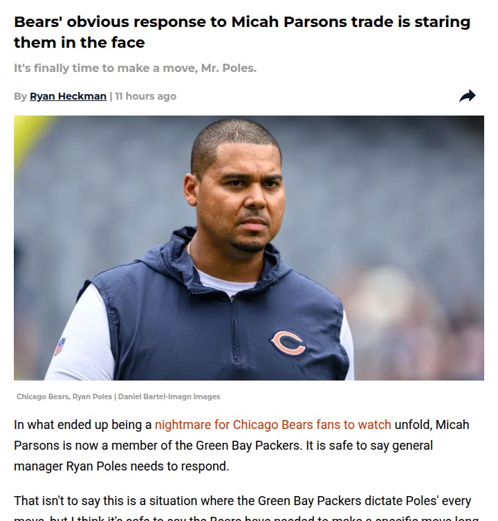 Bears’ next move after the Micah Parsons shock