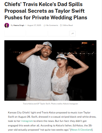 Taylor Swift and Travis Kelce’s private engagement surprises fans