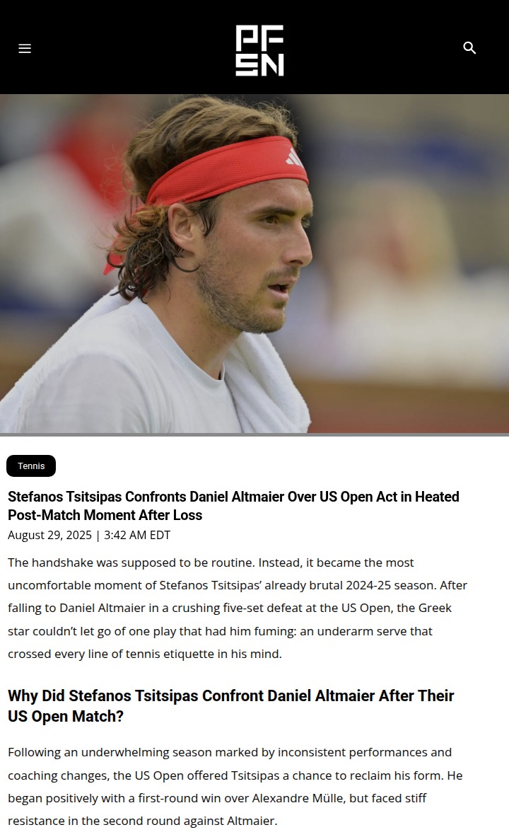 US Open Drama: Tsitsipas vs Altmaier’s Underarm Serve