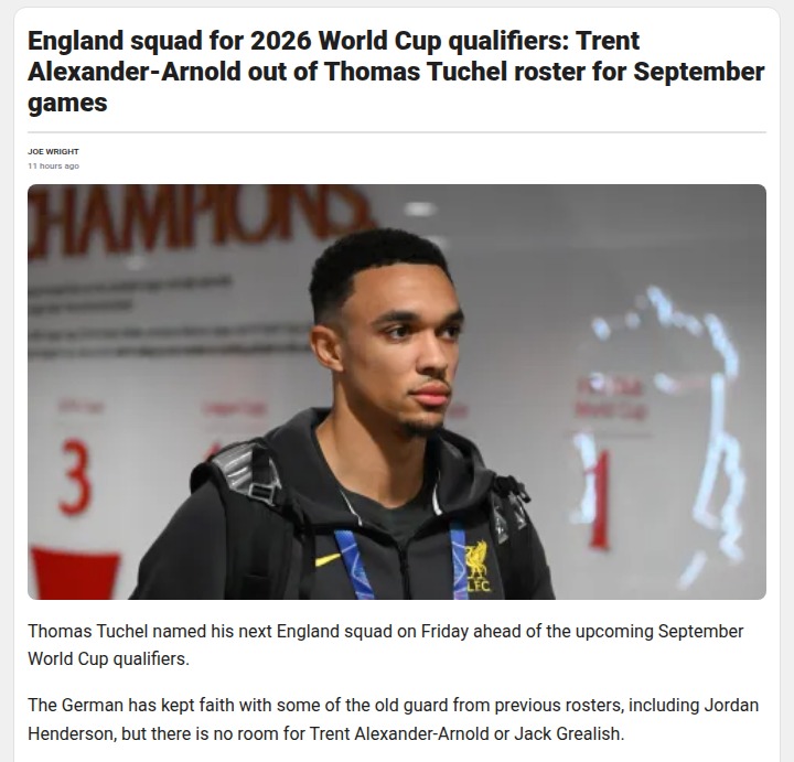 Trent Snubbed: Tuchel Shakes Up Three Lions