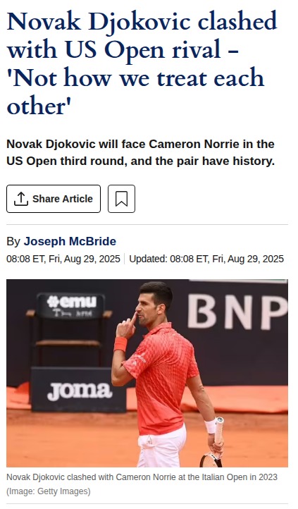 US Open Rivalry: Norrie vs. Djokovic Heats Up