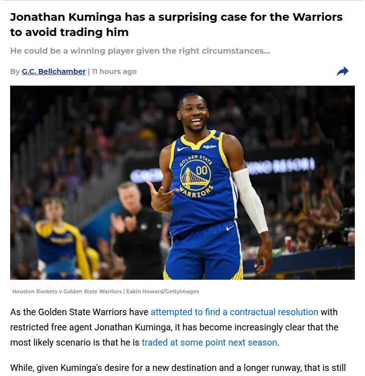 Should the Dubs Really Trade Kuminga?