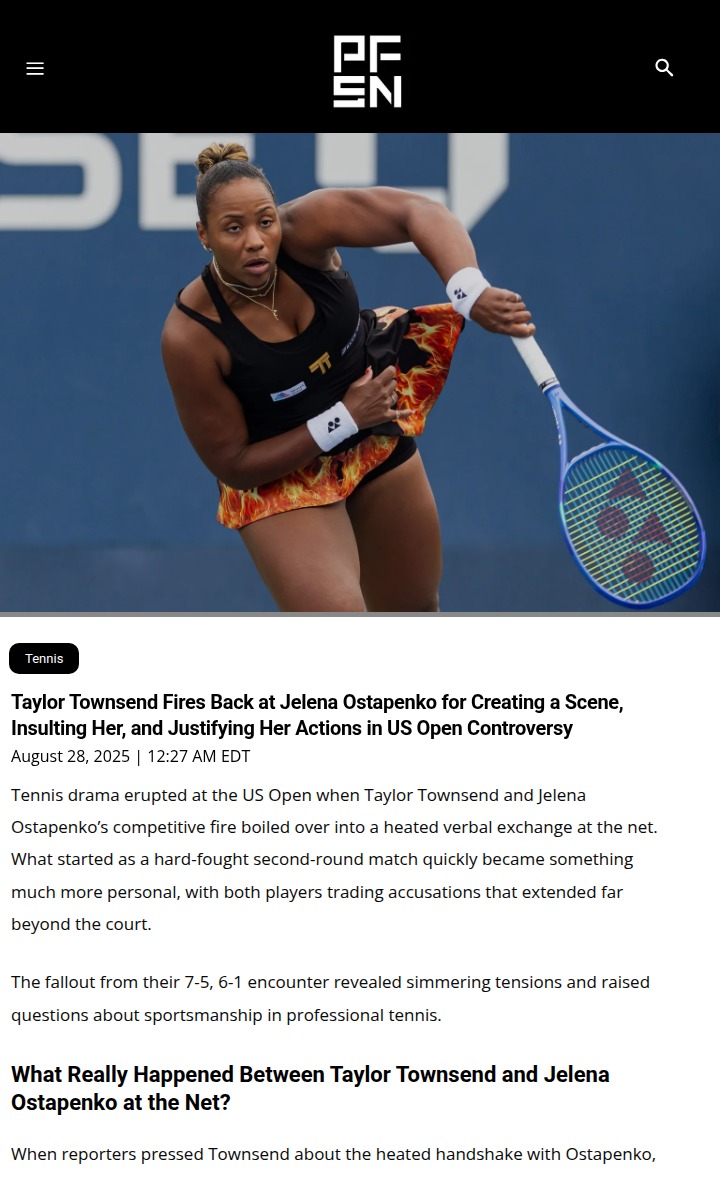 US Open Drama: Townsend vs Ostapenko Net Clash