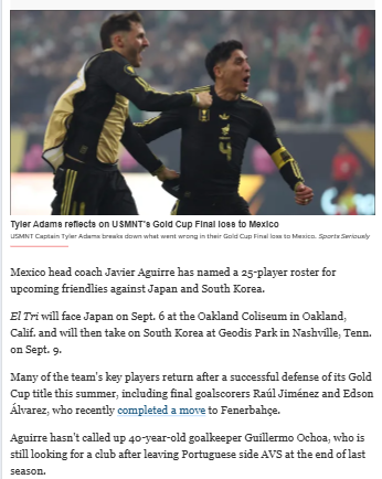 Chucky Returns! El Tri’s Roster Sparks Debate