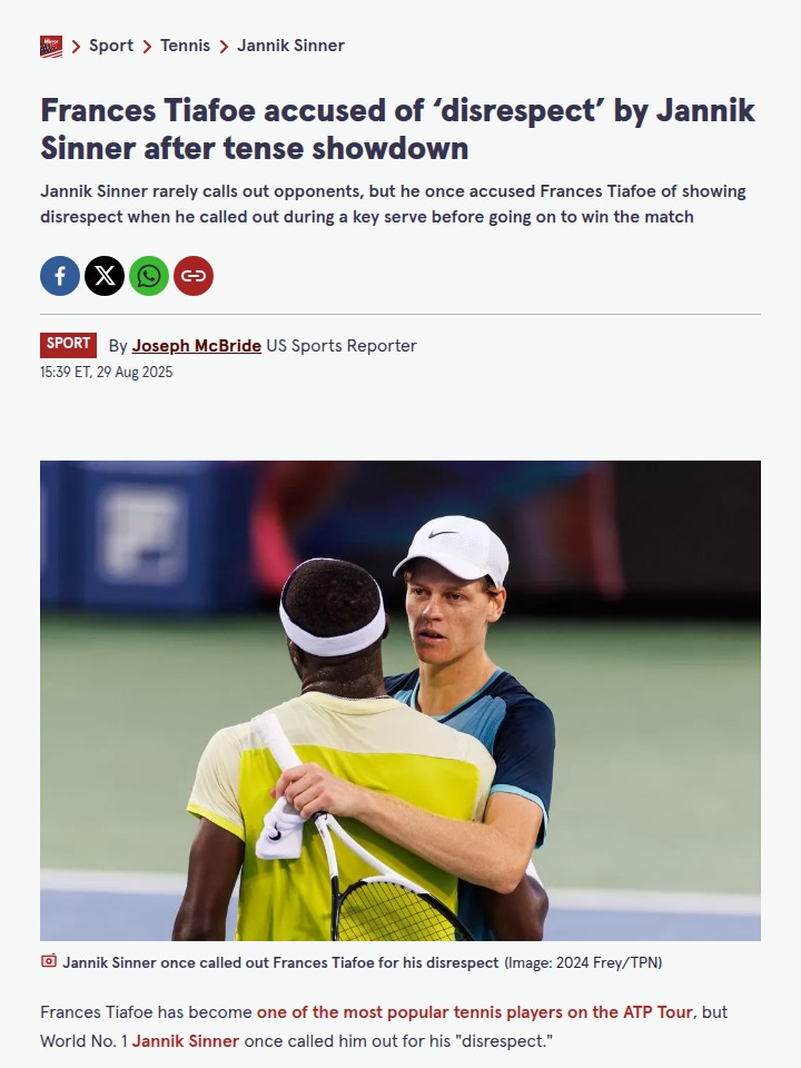 US Open Rivalry: Sinner vs Big Foe Heats Up