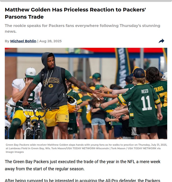 Packers Land Parsons: Golden’s Epic Reaction