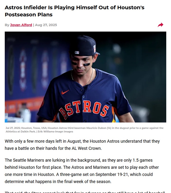 Astros’ playoff hopes hinge on infield shakeup