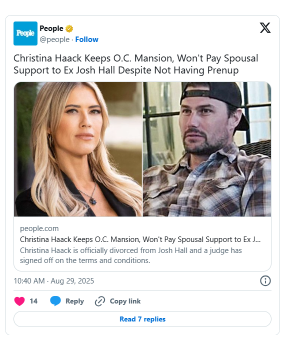 Josh Hall’s Post-Divorce Shade Is Wild