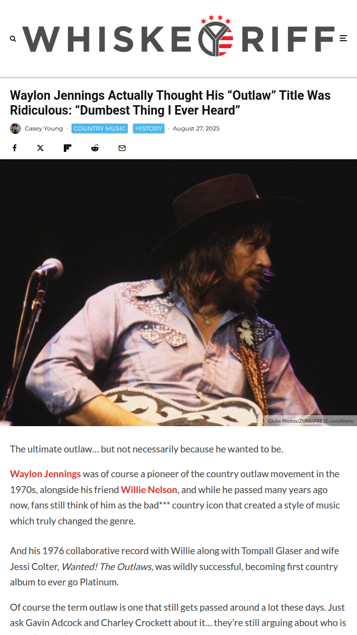 Waylon Jennings Hated the 'Outlaw' Label 😂