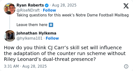CJ Carr’s debut could reshape Notre Dame’s offense