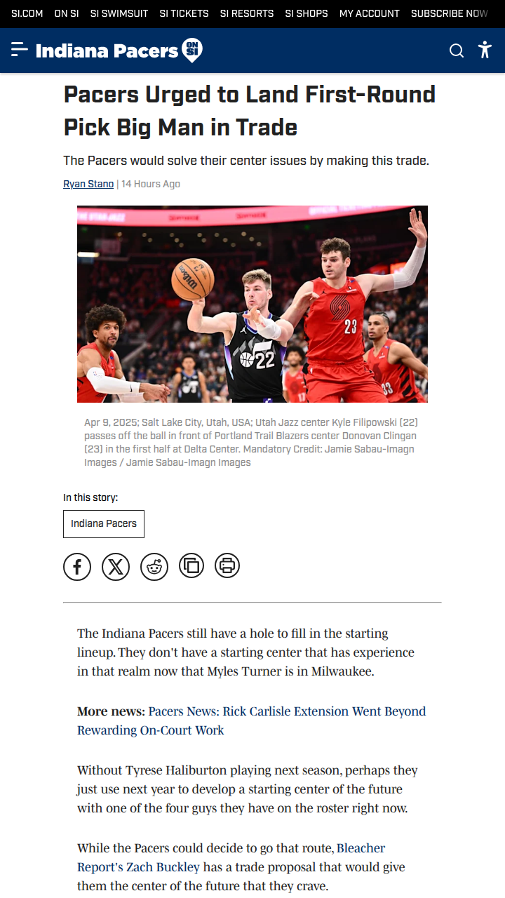 Pacers’ center dilemma: Is a big trade the answer?