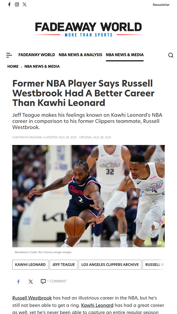 Westbrook vs. The Klaw: Who Had the Better Career?