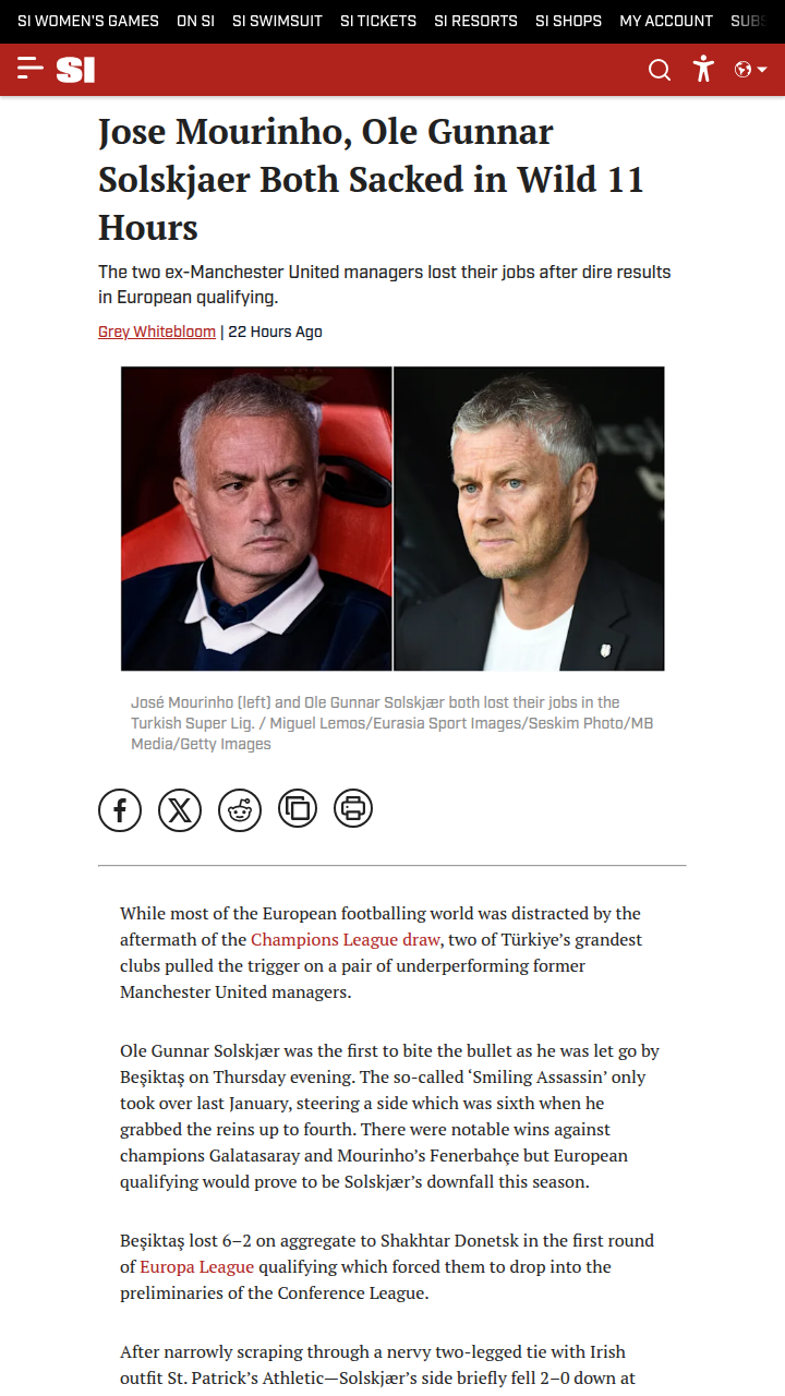 Mourinho & Smiling Assassin Out in 11-Hour Shock
