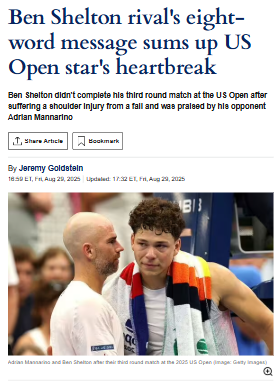 Ben Shelton Injury Ends US Open Run
