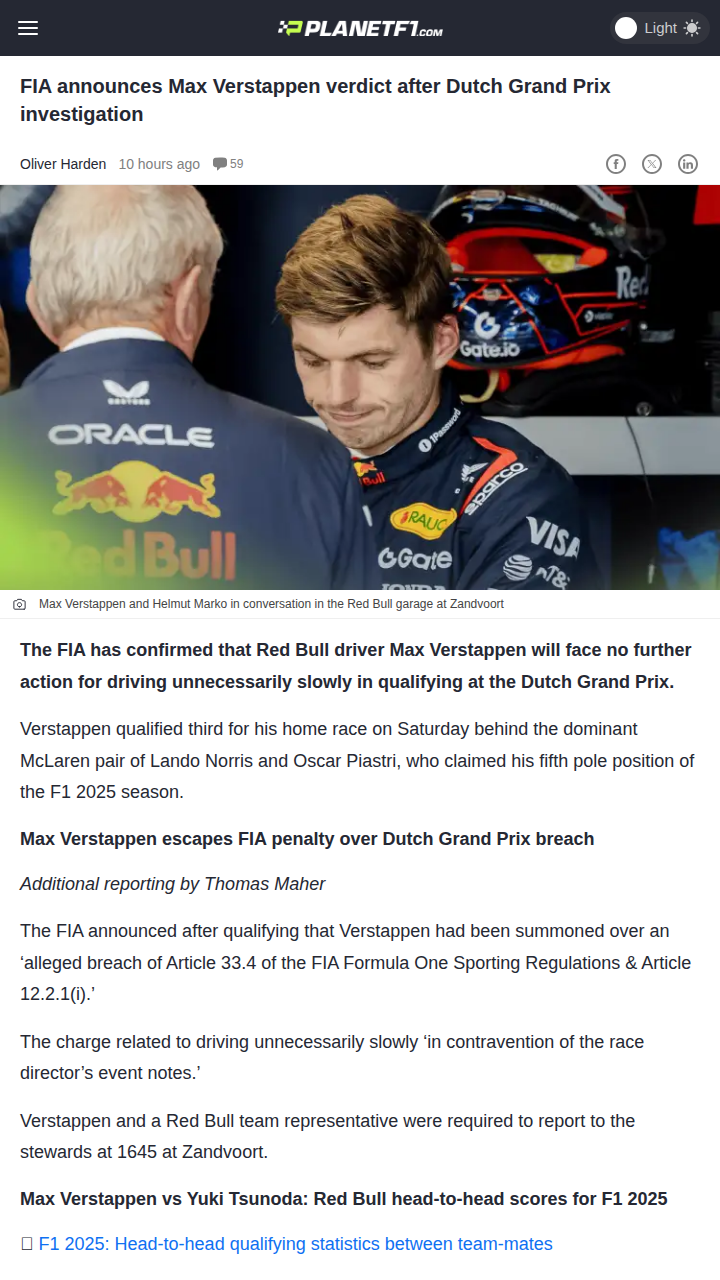 Mad Max Cleared: No Penalty After Dutch GP Drama