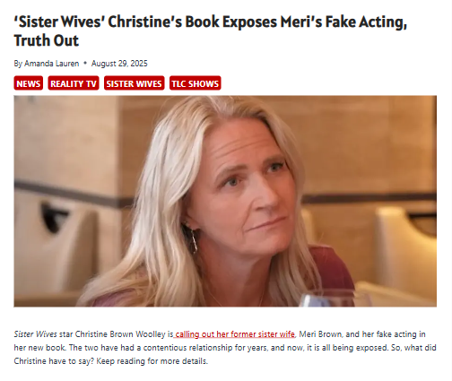 Christine Drops Bombshell on Meri’s Acting 🎭