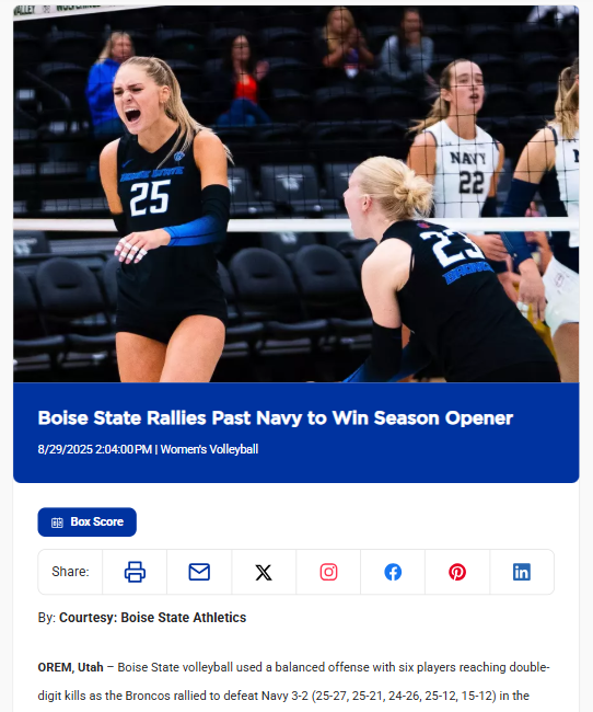 Boise State volleyball’s wild comeback win