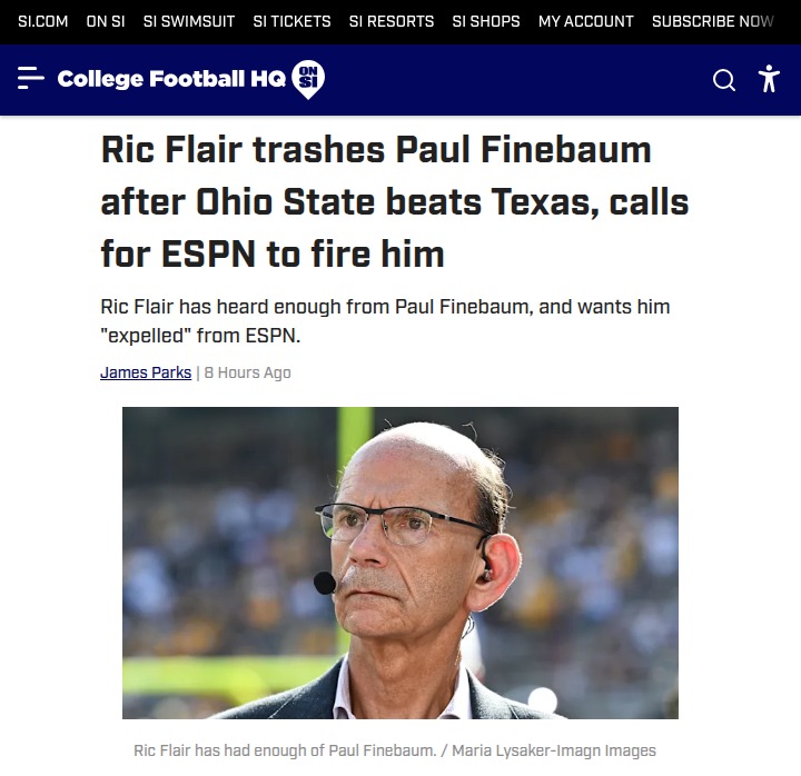 Nature Boy Slams Finebaum After Texas-Ohio State