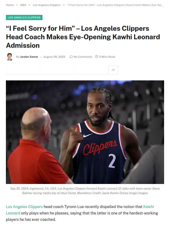 Kawhi Leonard’s daily grind goes unseen