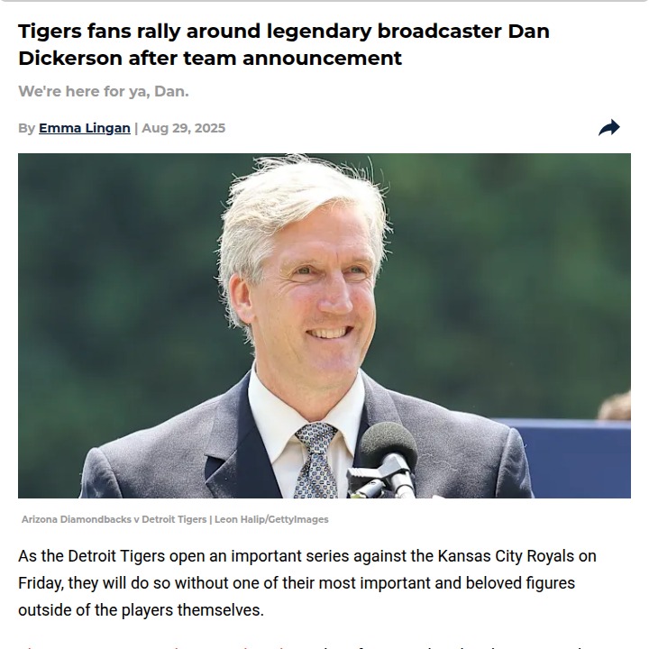 Detroit Tigers fans show love for Dan Dickerson