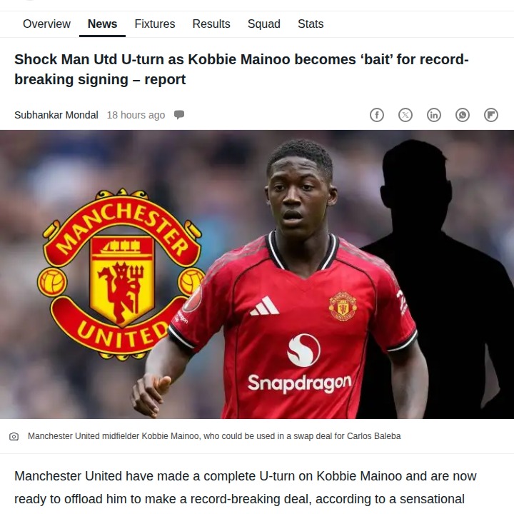 Red Devils’ Mainoo U-turn: Baleba Swap Drama?