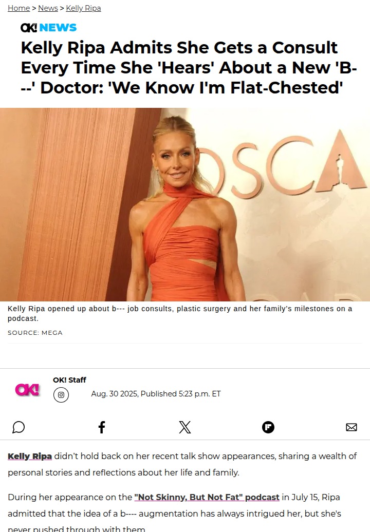 Kelly Ripa’s Plastic Surgery Confessions 😂