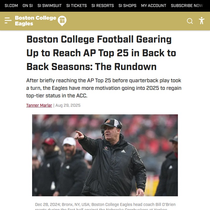 Boston College football eyes another Top 25 run