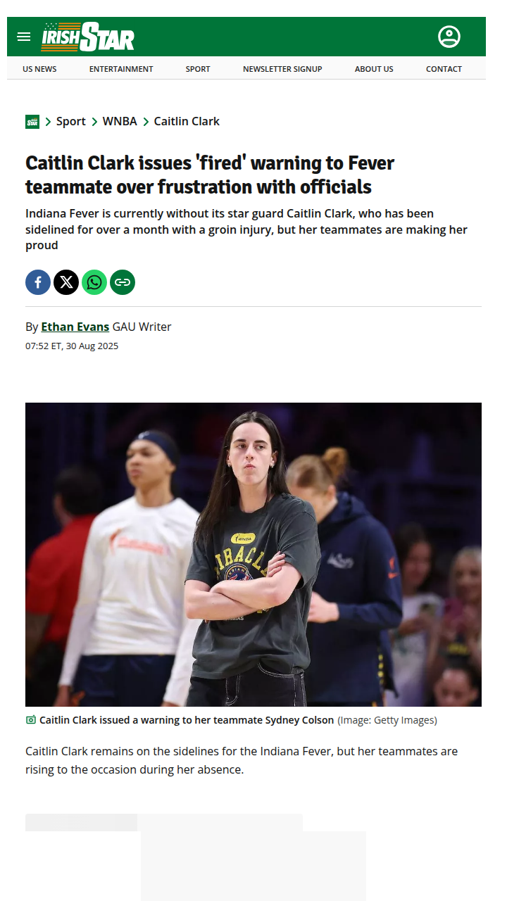 Clark’s playful warning after Fever’s wild win
