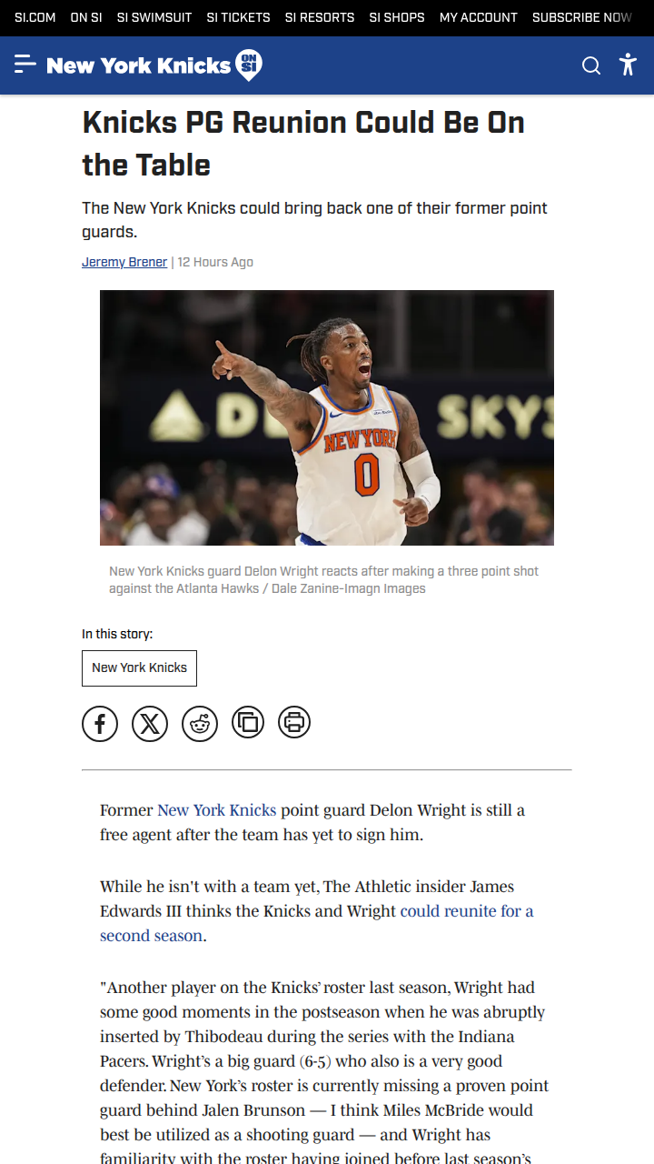 Knicks eye veteran PG for crucial depth