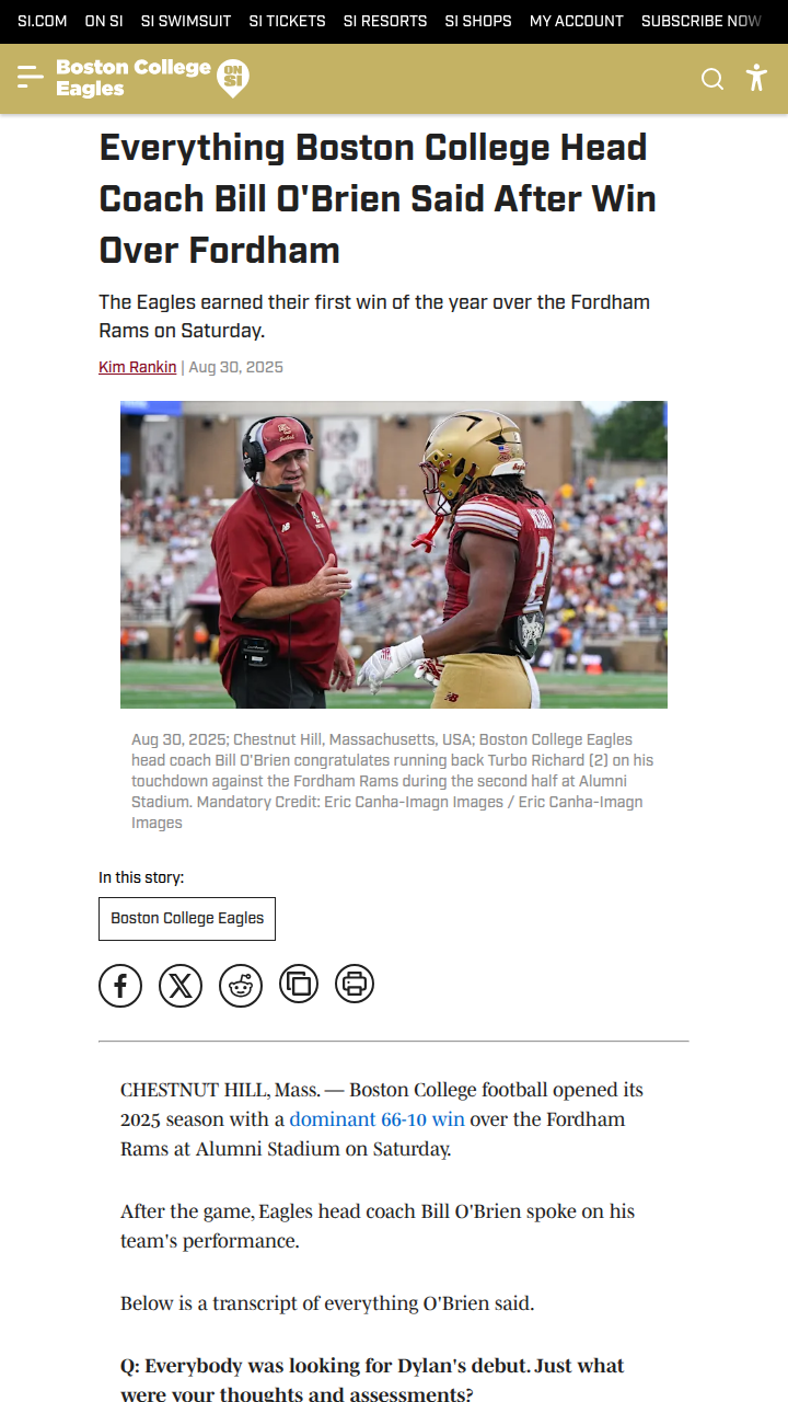 Boston College dominates Fordham: Key takeaways