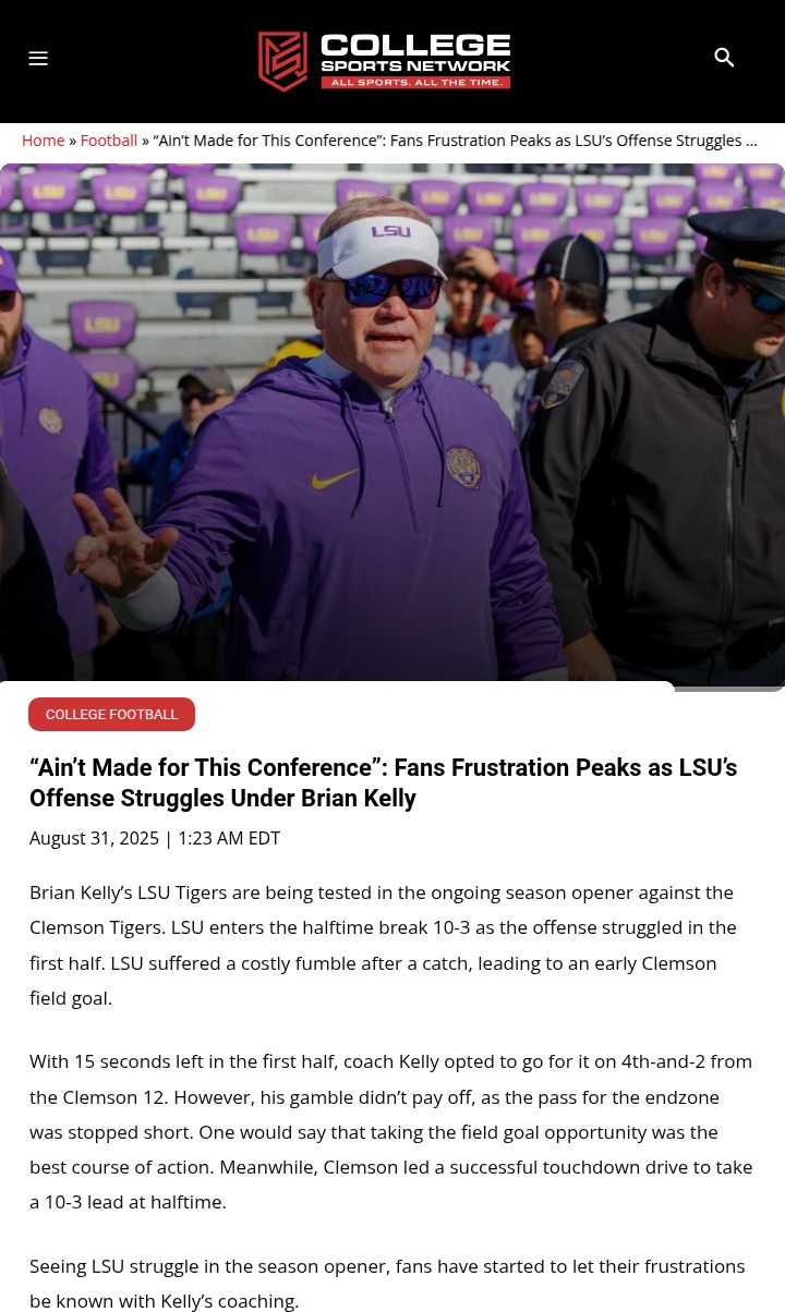 LSU vs Clemson: Fans fed up with Brian Kelly