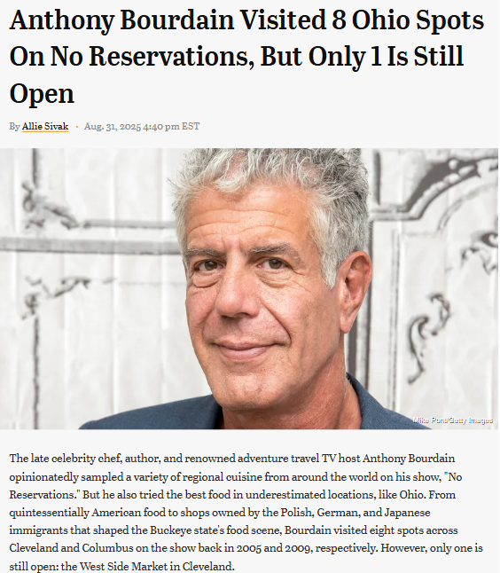 Only one Bourdain-approved Ohio spot left