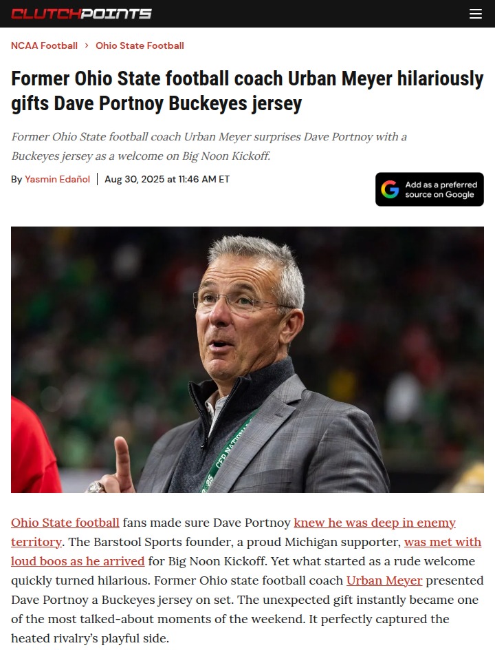 Rivalry sparks fly as Urban Meyer trolls Dave Portnoy