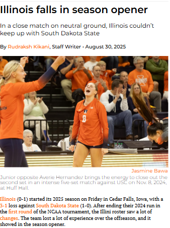 Illinois volleyball’s new faces show promise