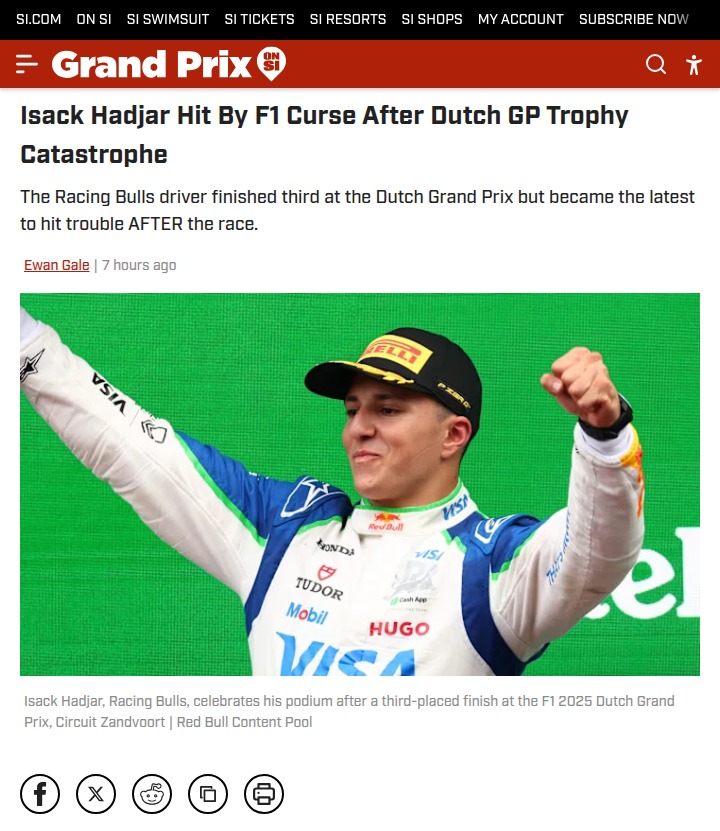 Hadjar’s Dutch GP Podium: Trophy Curse Strikes!