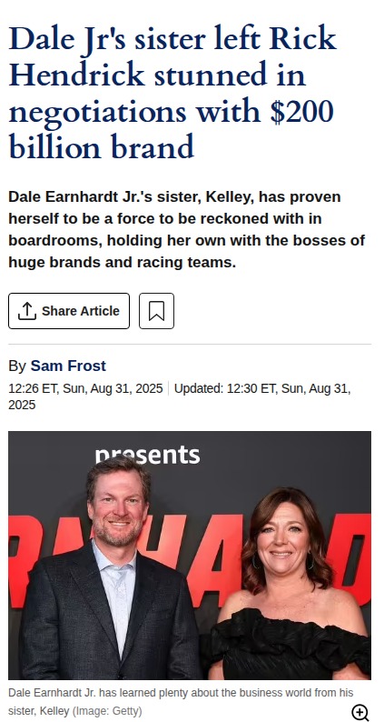 Kelley Earnhardt Jr. Schools Hendrick in $200B Showdown