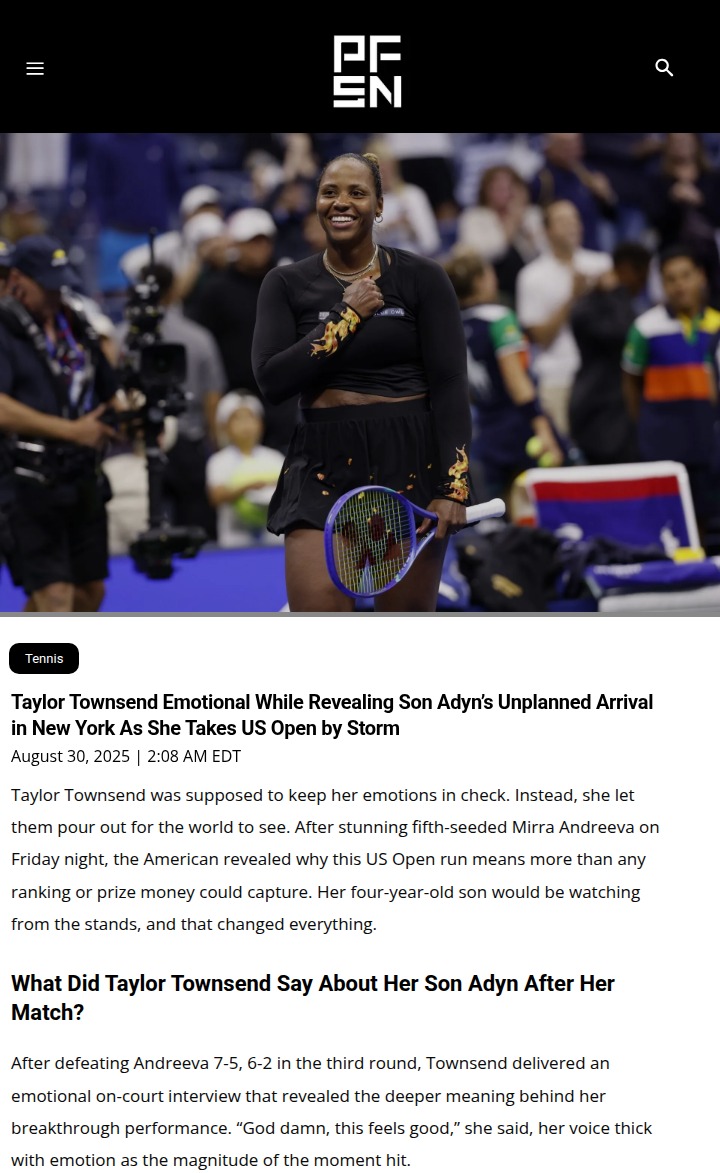 Taylor Townsend’s Emotional US Open Run for AJ