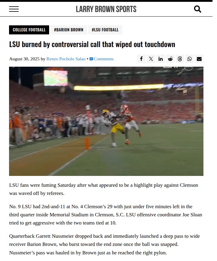 LSU vs Clemson: Did Refs Blow the Call?