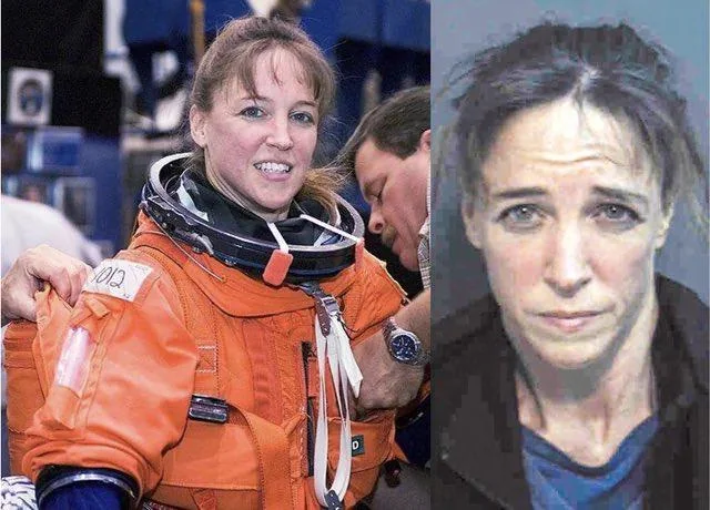 Former NASA astronaut Lisa Nowak drove 900 miles nonstop (in adult diapers) to confront her ex’s new girlfriend, armed with a knife, BB gun, and trash bags, but was arrested before causing serious harm.