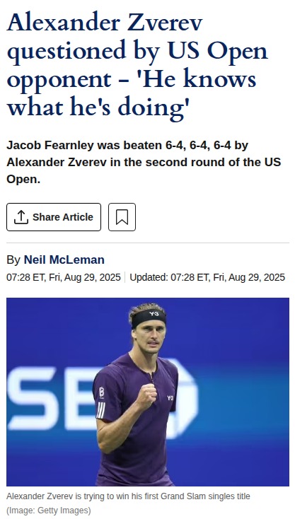 Zverev’s US Open Delay Tactics Stir Debate
