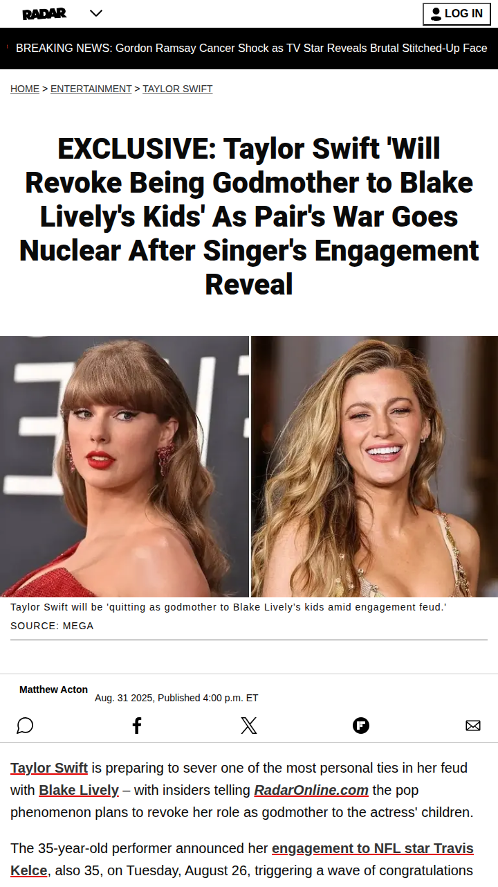 Taylor Swift & Blake Lively Godmother Drama! 💥