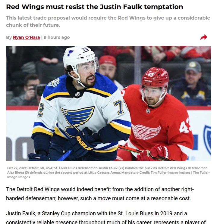Why Detroit shouldn’t trade Max Plante for Faulk