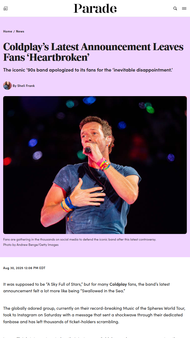 Coldplay Wembley Drama 😢