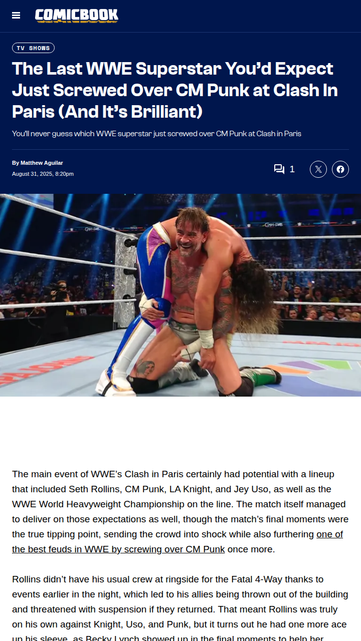 Becky Lynch Shocks WWE Clash in Paris! 😱