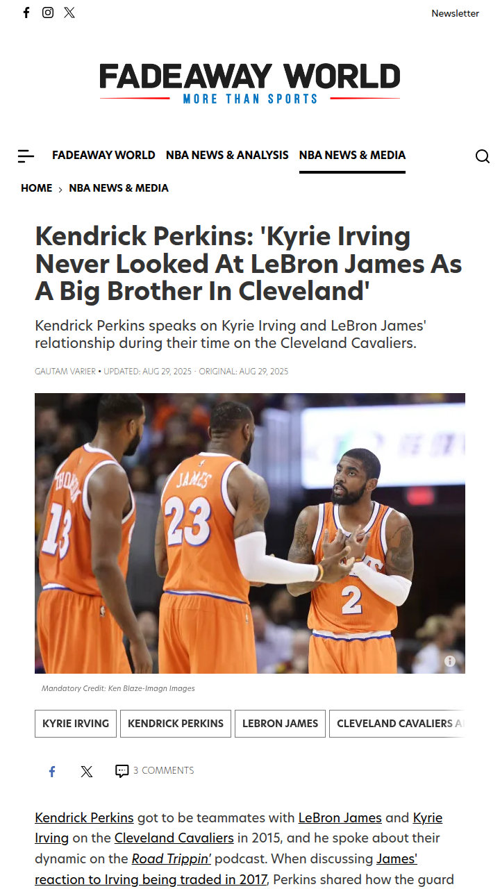 Kyrie Never Saw King James as Big Bro?