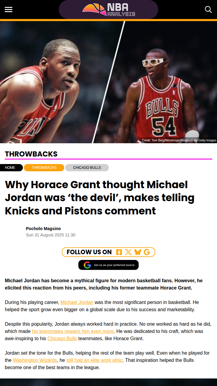 Horace Grant: MJ Was the Devil in Practice