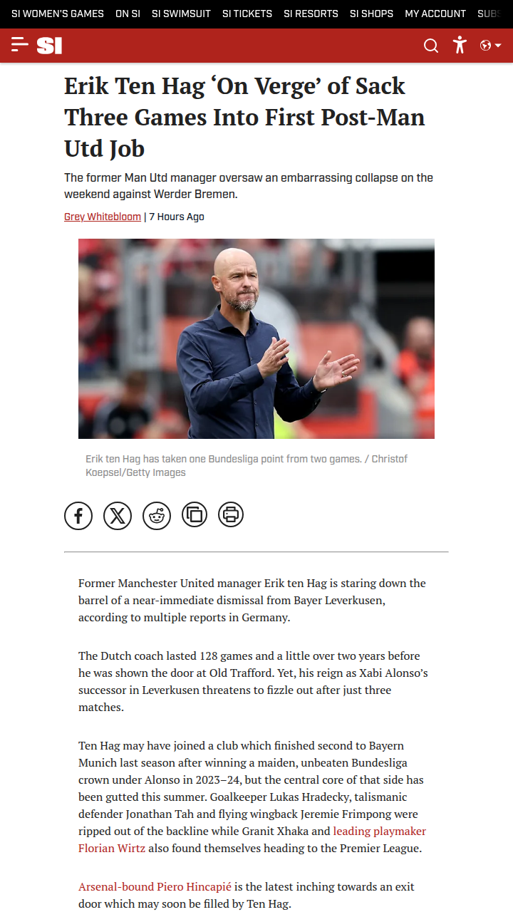 Ten Hag's Leverkusen Nightmare: Sacked Already?