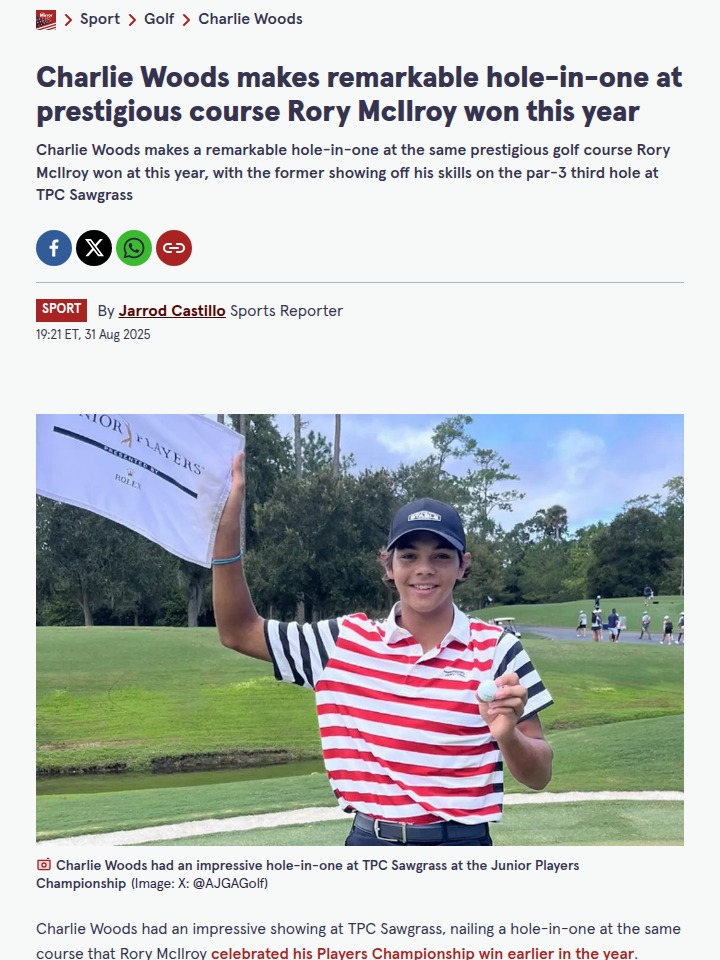 Charlie Woods’ Ace at Sawgrass: Next Tiger?