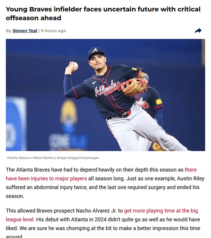 Braves rookie Nacho Alvarez Jr. faces tough choices
