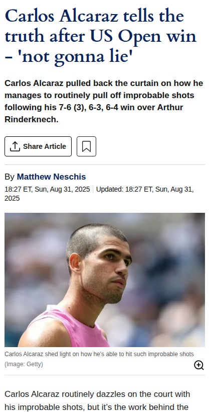 Alcaraz’s Behind-the-Back Magic at US Open
